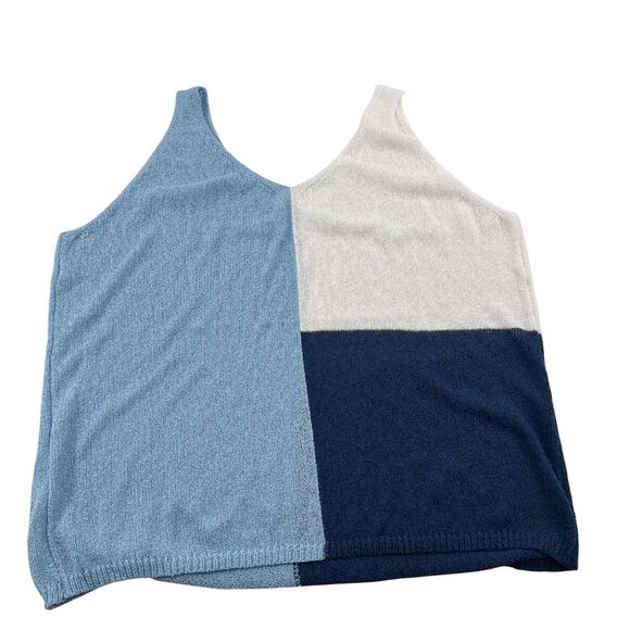 SPLA Blue White & Navy Color Block Knit Tank Top Size 3X - Picture 4 of 4